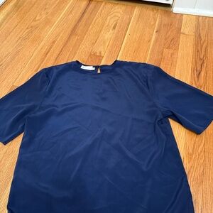 Vintage Navy Blue Silky Shirt